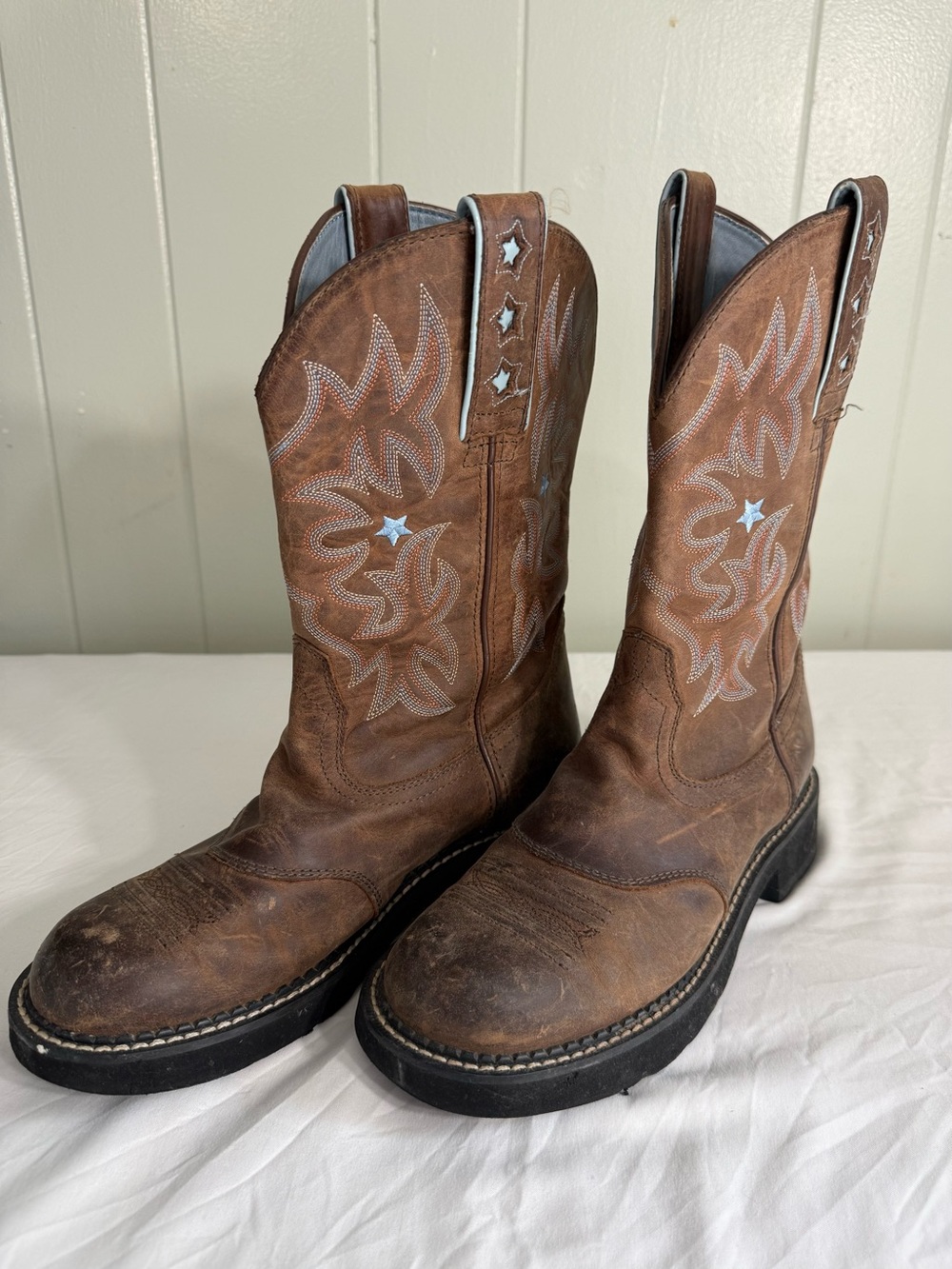 Ariat ProBaby Western Cowboy Boots Womens 8.5 B Brown Leather